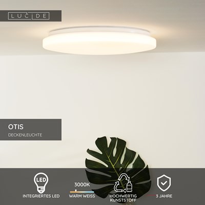 Lucide OTIS - Deckenleuchte - Ø 39 cm - LED - 1x32W 3000K - Opal